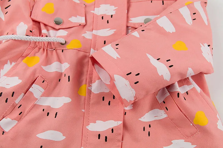 2025 Kids Coats Outwear Clothing Girls Jackets New Spring  Fashion Printing Girls Windbreaker Embroidery Hooded Girls jackets