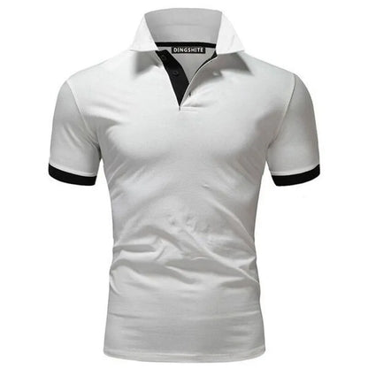 Polo Shirt Men Casual Cotton Solid Color Poloshirt Men&