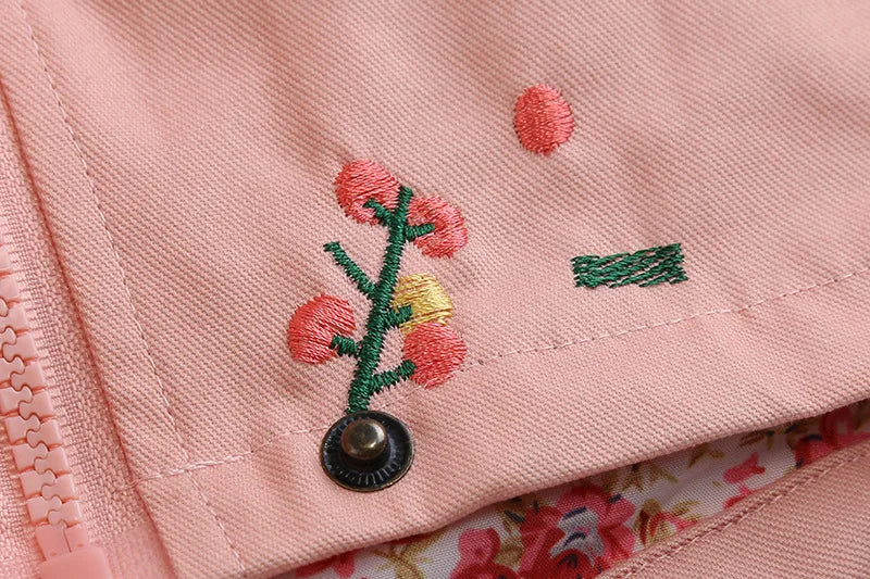 2025 Kids Coats Outwear Clothing Girls Jackets New Spring  Fashion Printing Girls Windbreaker Embroidery Hooded Girls jackets