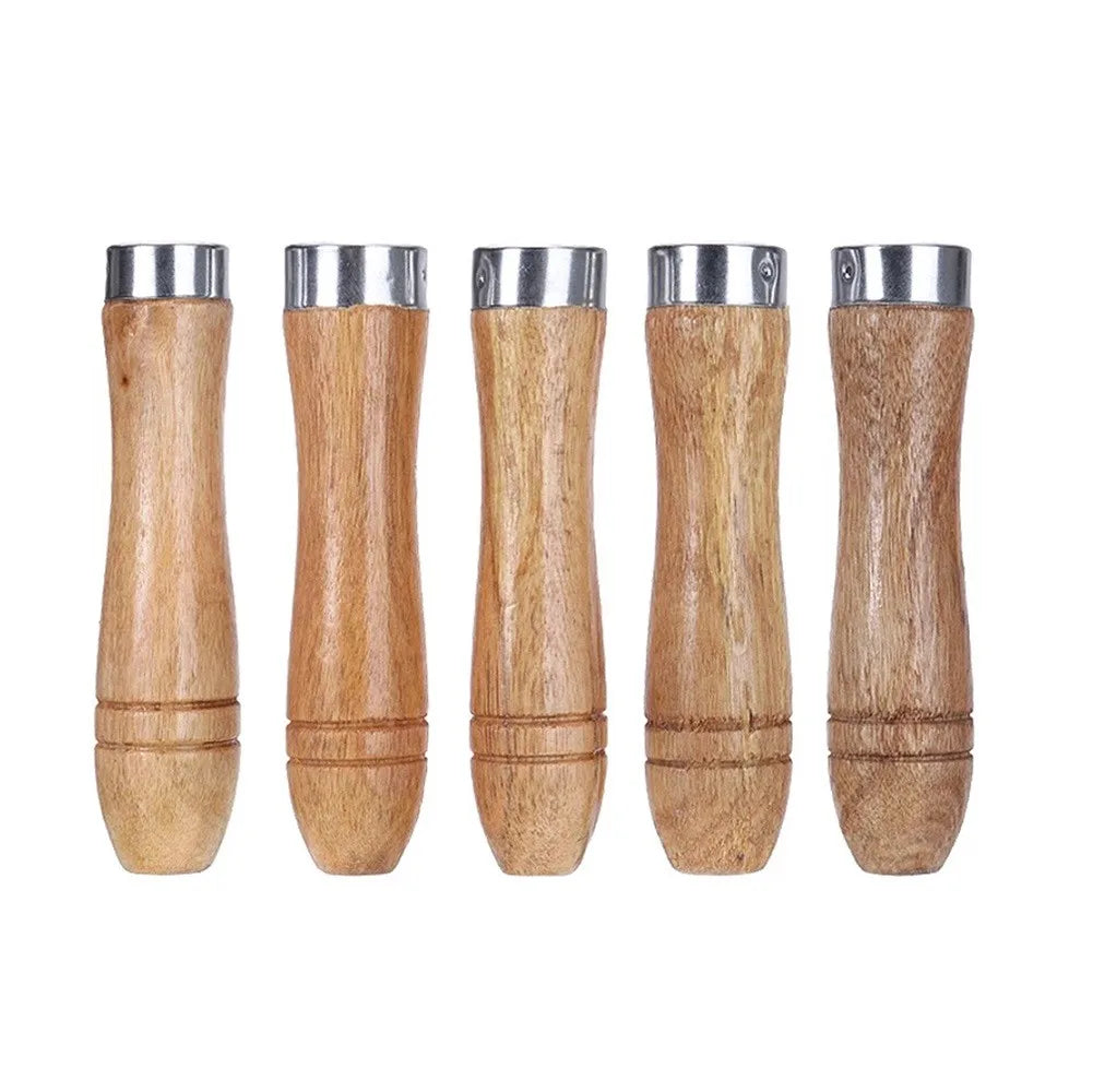 5PCS Wooden Files Handle Hand Tools Handle Wood Replacement Accessories Woodworking File Handle Screwdrivers Hand Drills Handles