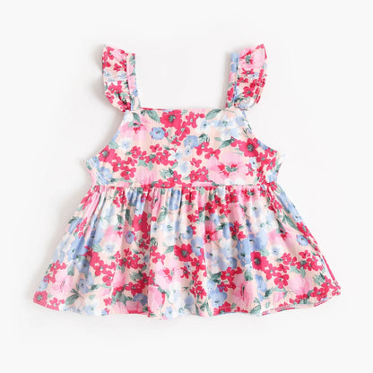 Sanlutoz Floral Baby Girls Clothing Sets Fashion Sleeveless Tops + Shorts Cute Toddler Clothes