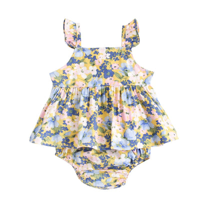 Sanlutoz Floral Baby Girls Clothing Sets Fashion Sleeveless Tops + Shorts Cute Toddler Clothes