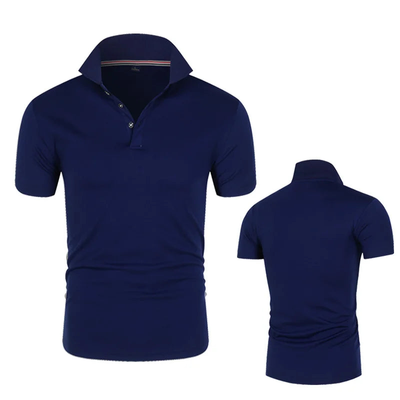 Polo Shirt Men Casual Cotton Solid Color Poloshirt Men&