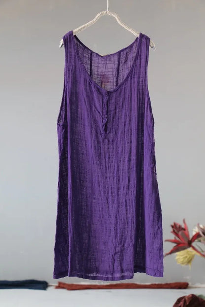 Women Summer Solid Color Cotton Linen Tanks Ladies Loose Sleeveless Tops Female Tanktops 2020