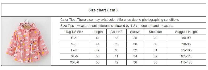 2025 Kids Coats Outwear Clothing Girls Jackets New Spring  Fashion Printing Girls Windbreaker Embroidery Hooded Girls jackets