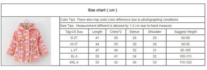 2025 Kids Coats Outwear Clothing Girls Jackets New Spring  Fashion Printing Girls Windbreaker Embroidery Hooded Girls jackets