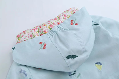 2025 Kids Coats Outwear Clothing Girls Jackets New Spring  Fashion Printing Girls Windbreaker Embroidery Hooded Girls jackets