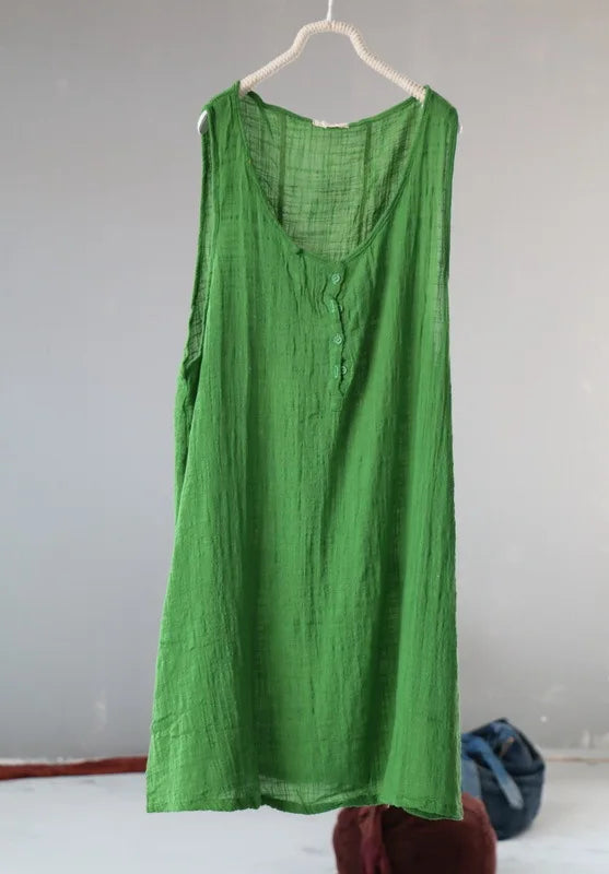 Women Summer Solid Color Cotton Linen Tanks Ladies Loose Sleeveless Tops Female Tanktops 2020