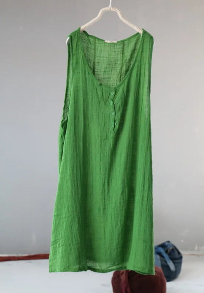Women Summer Solid Color Cotton Linen Tanks Ladies Loose Sleeveless Tops Female Tanktops 2020
