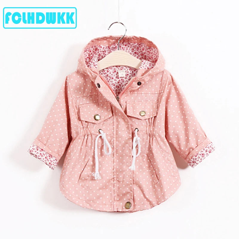 2025 Kids Coats Outwear Clothing Girls Jackets New Spring  Fashion Printing Girls Windbreaker Embroidery Hooded Girls jackets