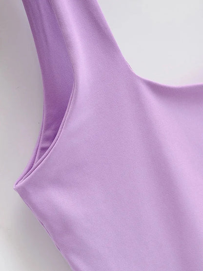 2025 Summer Women Sexy Sleeveless Tops Fashion Short Square Collar Tank Tops 6 Colors