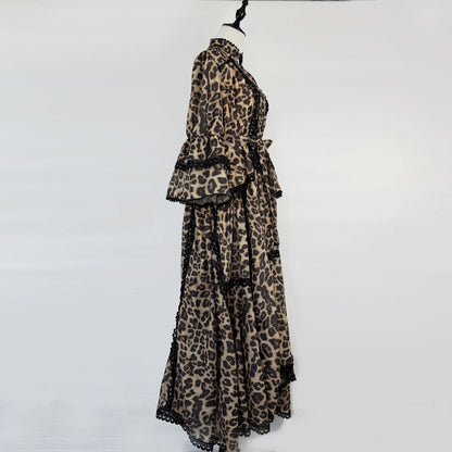 Women Maxi Dresses Sping Summer Bohemian Casual Flare Sleeve High Waist Beach Woman Chiffon Floral Belt Vestidoes Long Dress