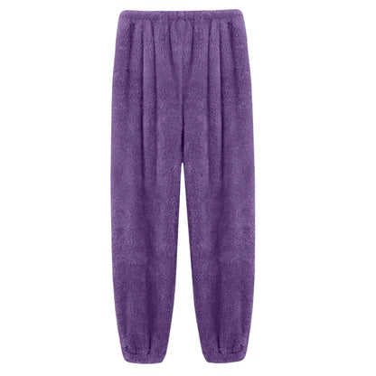Pajamas Pants For Women Warm Winter Solid Color Sleepwear Pyjamas Plush Pants Women Nightwear Fashionable Home Wear
