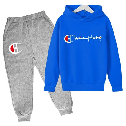 Hooded Hoodies Sweatshirts Sets Teenagers Fashion Groups of Pants Child SuitAutumn/winter Kids Clothing for Girl Boy Children&