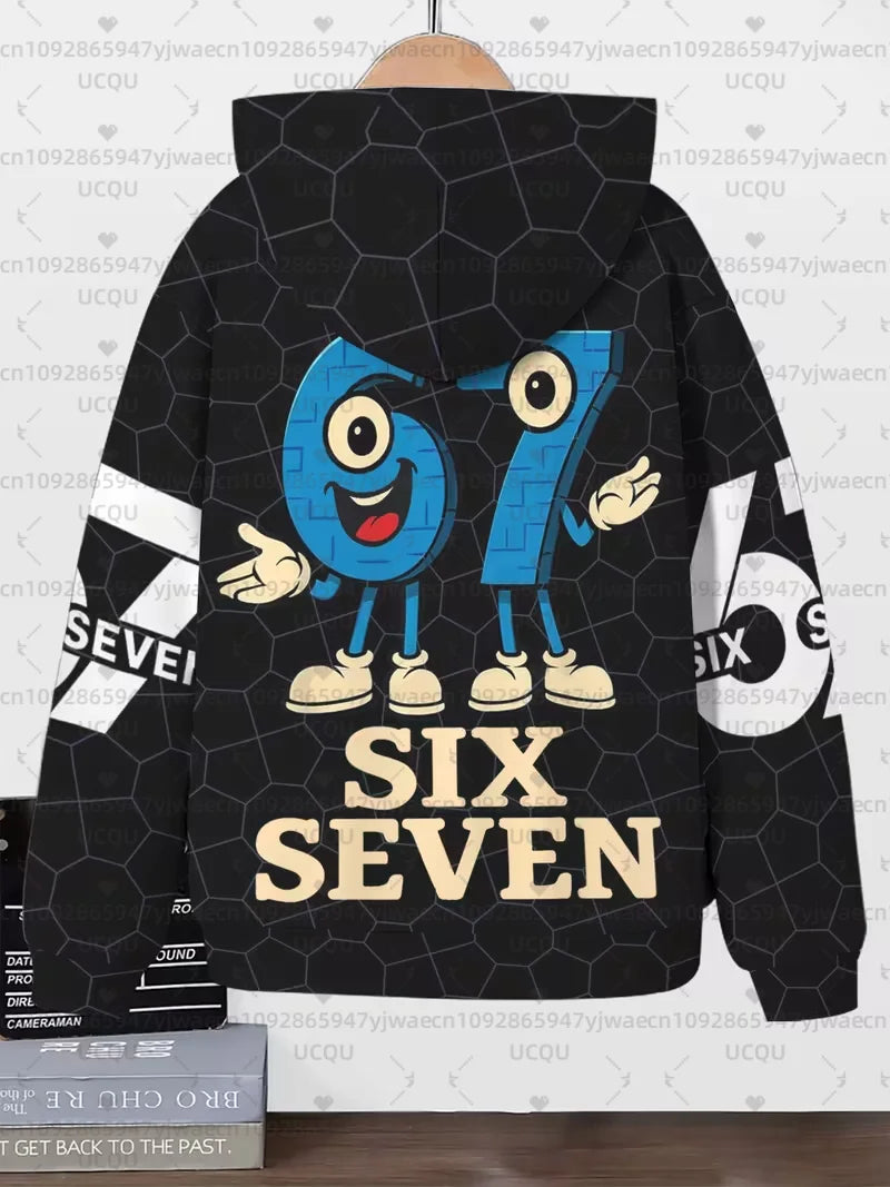 Hoodies For Kids 67 Six Seven Italian Brain Rot Math Joke Tops Y2k Game Saying Zipper Clothes Graphic Y2k Children&