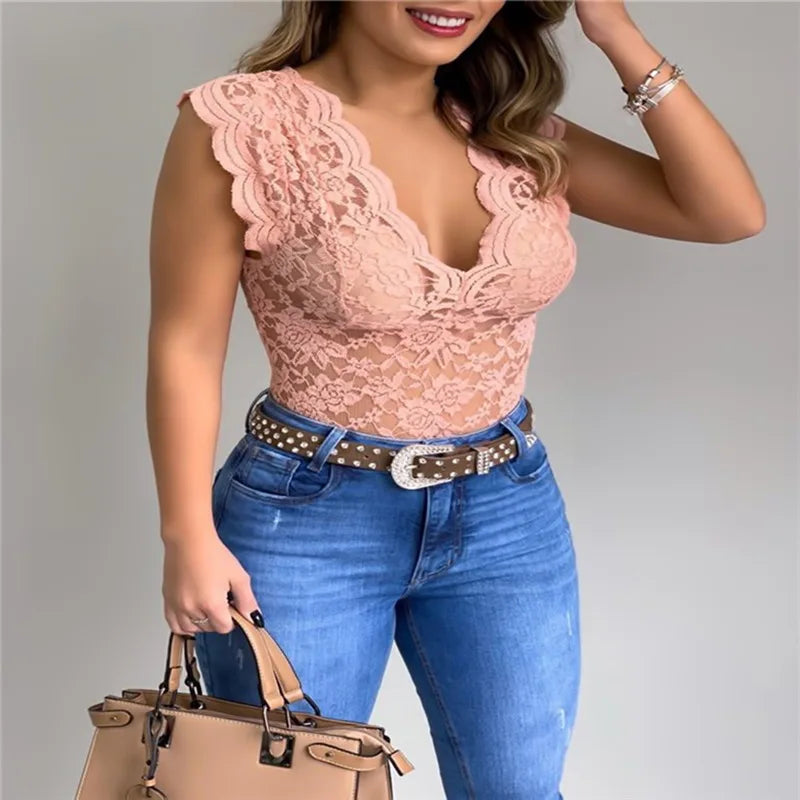 New Tanks For Women Summer Women Lace Sexy Camisole V Neck Tank Top Underwear Vest Candy Color Bralette Female Lace Underwears