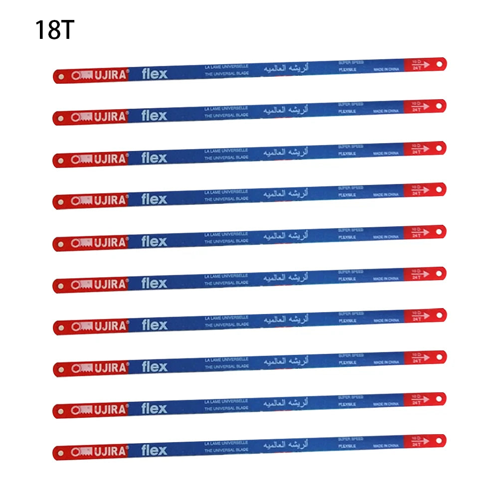 10Pcs/Set 14T/18T/24T Hacksaw Blade 300mm M35 Steel Hand Saw Blades Bi-Metal For Meat Wood Cut Hand Tool