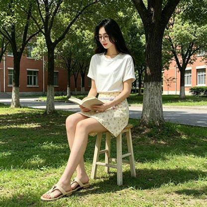 2026 New Skirt Summer Idyllic Small Floral High Waist Exquisite A-sub Short Skirt
