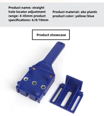 Woodworking Dowel Handheld Drill Guide and Hole Saw Tool 6/8/10mm Drill Bit For Carpentry Straight Hole Locator Clamp