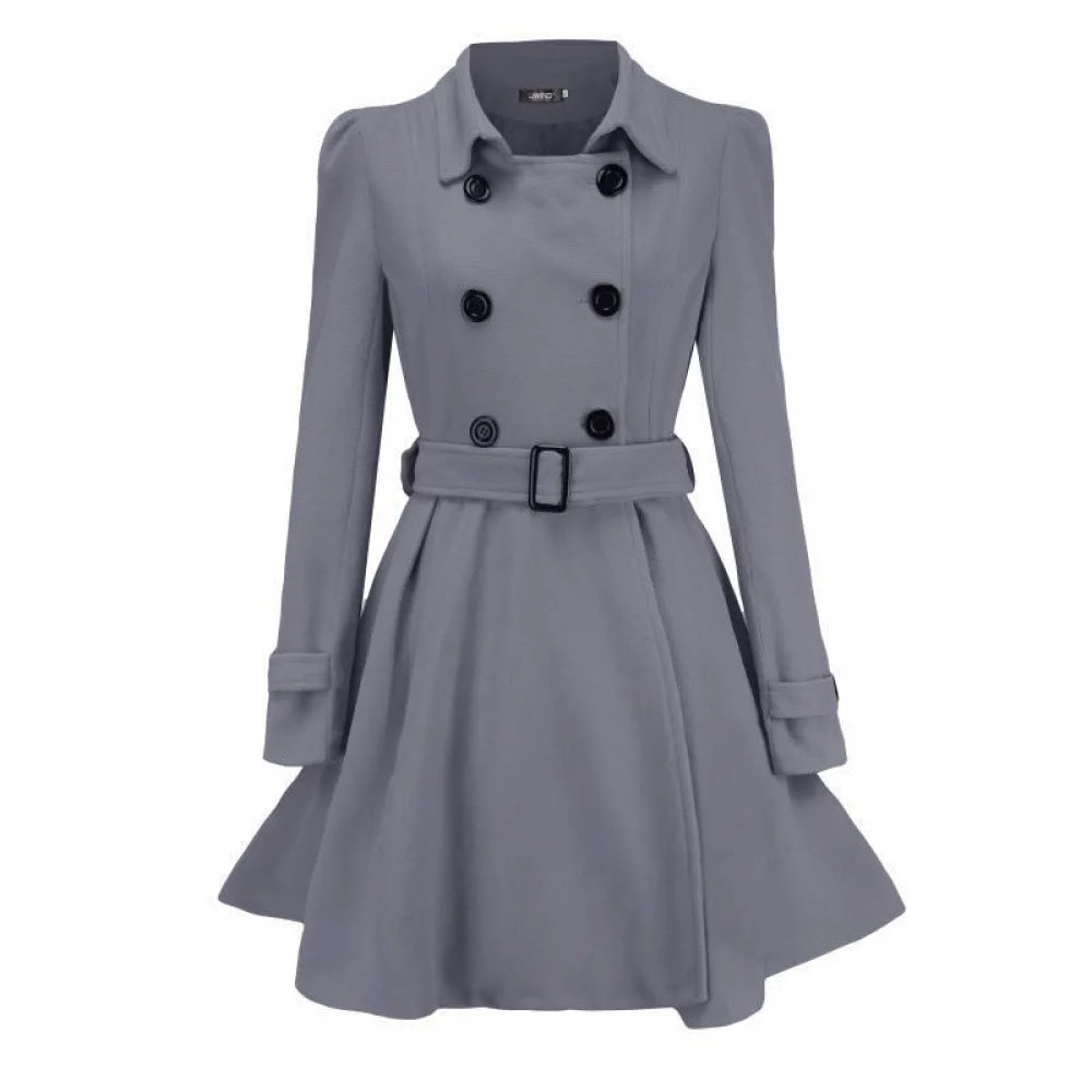 Women Fashion Autumn Winter New Wool Blend Warmth Loose Long Coat Jacket Double Breasted Elegant Slim Lady Windbreaker