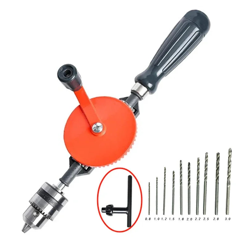 Hand Crank Drill Multi-Function Hole Driller Woodworking Manual Drill for Home Use Hand-Held Wood Drilling Tool Specialized Tool