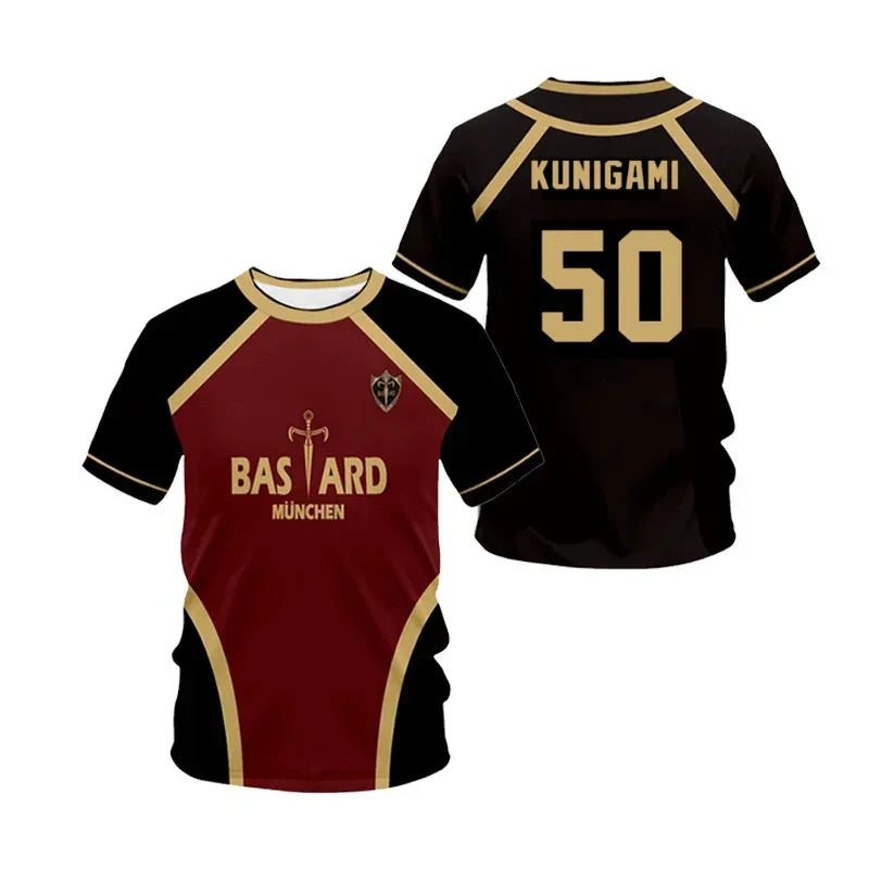 Jersey Anime Anime 3d Print T-shirts Men Women Casual Fashion Short Sleeve T Shirt Oversized Harajuku Tees Tops Kid Clothing