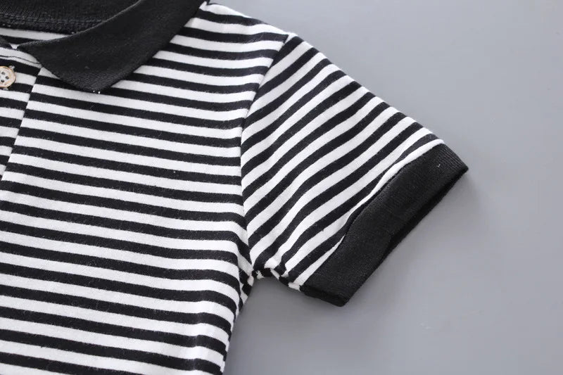 Kids Striped Clothing Sets Boys Girls Short Sleeve T-shirt+Shorts 2Pcs Children Clothes Suits Baby Tracksuit Outfits 1-5 Years