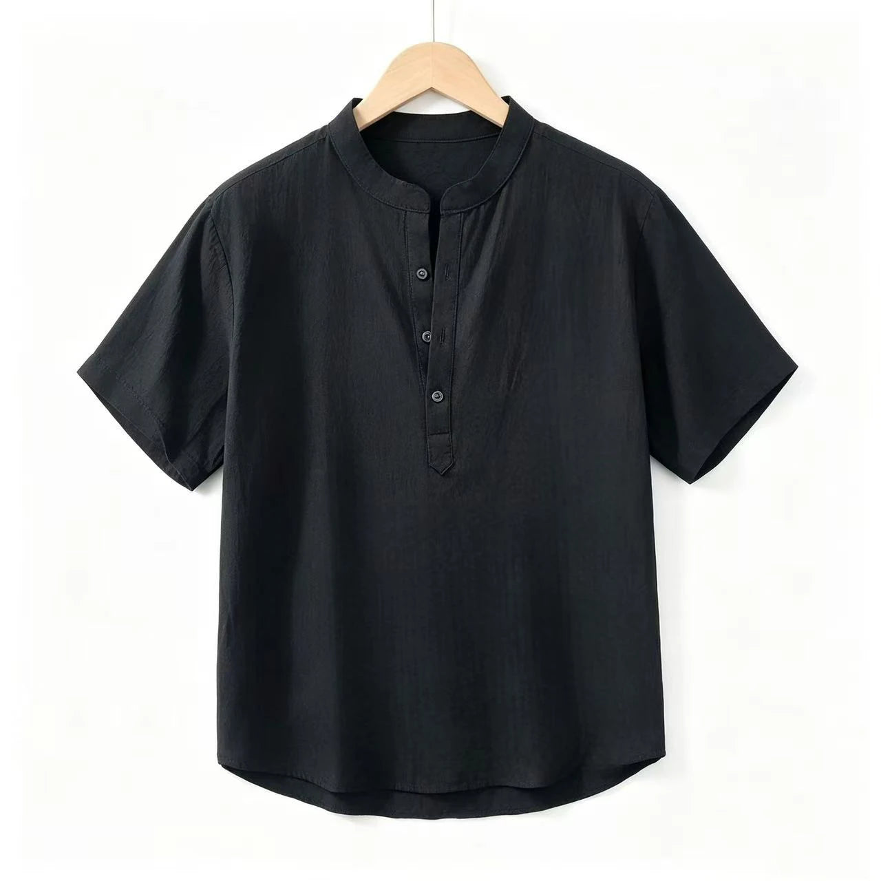 New Cotton Linen Shirts for Men Casual Shirts Lightweight  Short  Sleeve Henley Beach Shirts Hawaiian T Shirts for Men