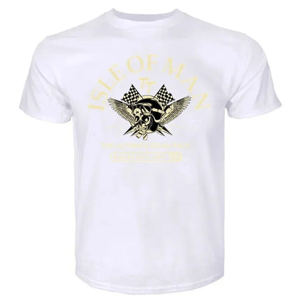 Men Cotton Tshirt Isle of   The  Skull Helmet T-Shirt Fashion Tees 2026 New Cotton Summer Tshirt Relaxing for Men&