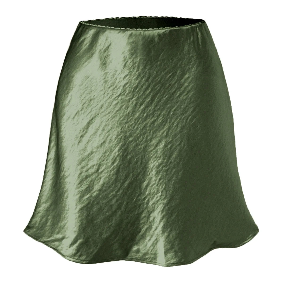Summer Short Skirts for Women Office Wear Solid Color A Line Luxury Mini Satin Skirt Ladies High Waist Simple Women&