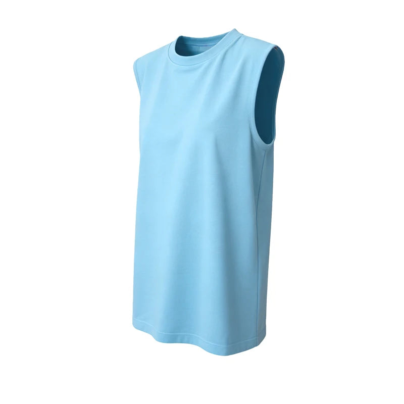 Womens Clothing Sleeveless T-shirt Summer Loose Fit Vest O-Neck Tank Top Comfortable Skin-Friendly Flattering For Everyday Style