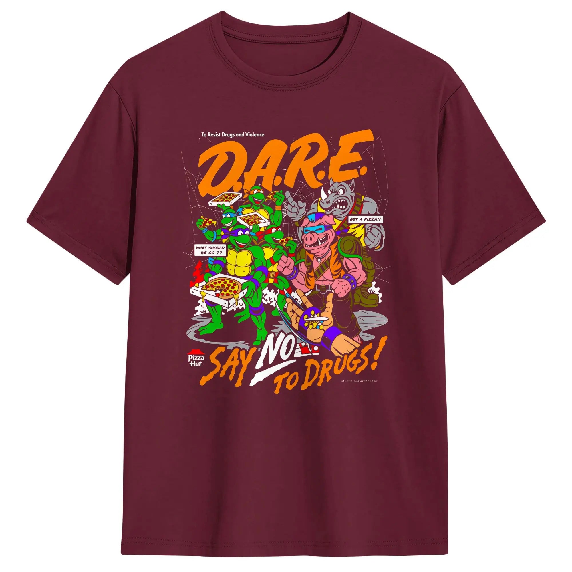 TMNT D.A.R.E. Just Say No 100 Cotton T-Shirts  Hipster Tshirt for Men&