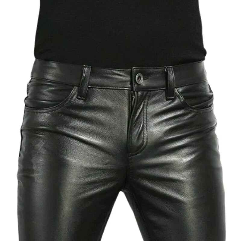 PU Leather Pants Men&