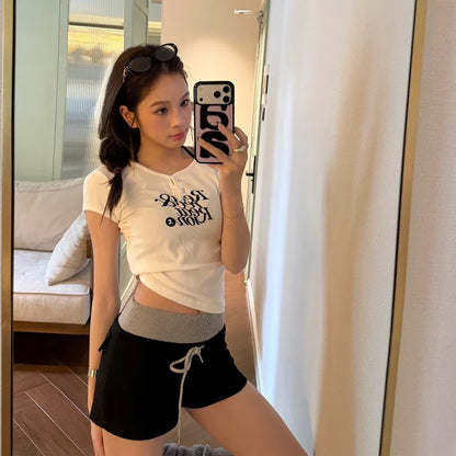 Womens Shorts Simple Daily Wear Versatile Design Easy Lounge Shorts Trendy Streetwear