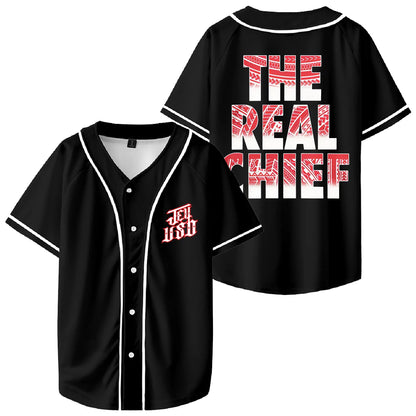 Jey Uso The Real Chief Baseball Jersey V-Neck Short Sleeve Streetwear Tee Men Women University Uniform Tops