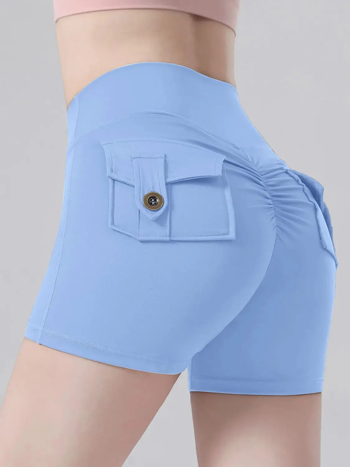 Sports shorts, no embarrassing lines, quick-drying, peach butt lift, cargo style, yoga and fitness pants.
