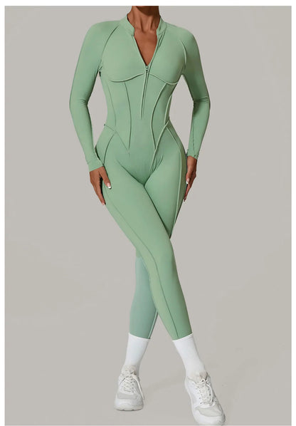 Yoga Suit Gym Set Women Training Sportswear Fitness Long Sleeved Sports Jumpsuit Women Push Up Female Workout Clothes Bodysuits
