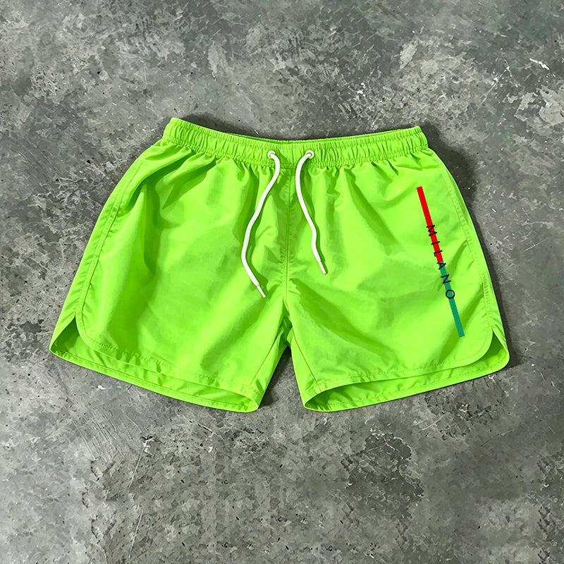 Summer Mens Beach Shorts Casual Quick Dry Surf Man Swimwear Outdoor Jogging Shorts Swimming Fashion Elastic Waist Sports Pants