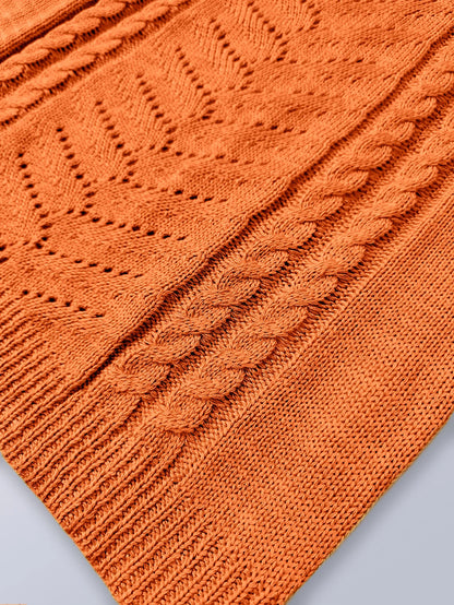 Spring Summer Casual V Neck Hollow Out Knitted Vest Solid Color Sleeveless Tops Orange Green White Khaki 2026 Women Clothes
