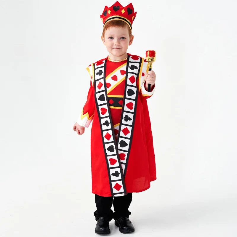 Kids Clothing Set Red Poker Pattern Halloween Dress Up Boy&