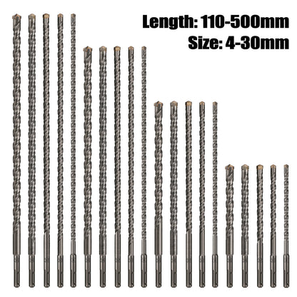 Extended Cross Electric Hammer Drill 110-500mm SDS Plus Through Wall Reinforced Concrete Hard Alloy Four Blade Impact Drill Bit