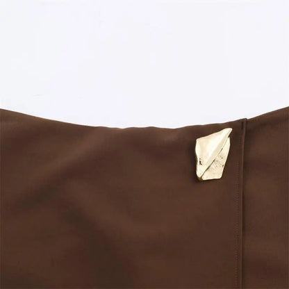 Asymmetrical Short Skirts for Women Spring Autumn Fashion Mini Solid Color Skirt Shorts American Daily Commute All-Match Skirts