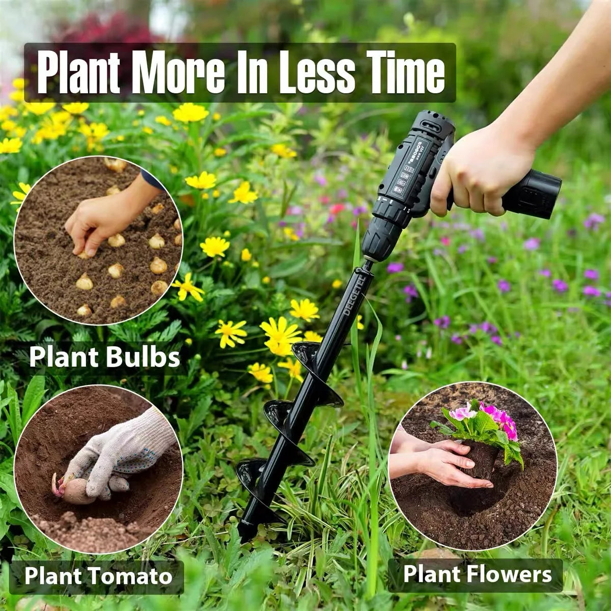 Ground Drill Bit - Detachable Spiral Rod - Garden Vegetable Loosening, Soil Planting, Seedling Transplanting Tools