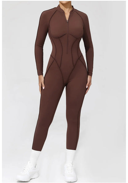Yoga Suit Gym Set Women Training Sportswear Fitness Long Sleeved Sports Jumpsuit Women Push Up Female Workout Clothes Bodysuits