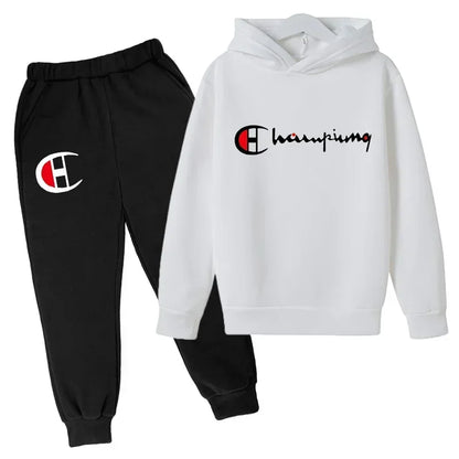 Hooded Hoodies Sweatshirts Sets Teenagers Fashion Groups of Pants Child SuitAutumn/winter Kids Clothing for Girl Boy Children&