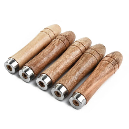 5PCS Wooden Files Handle Hand Tools Handle Wood Replacement Accessories Woodworking File Handle Screwdrivers Hand Drills Handles