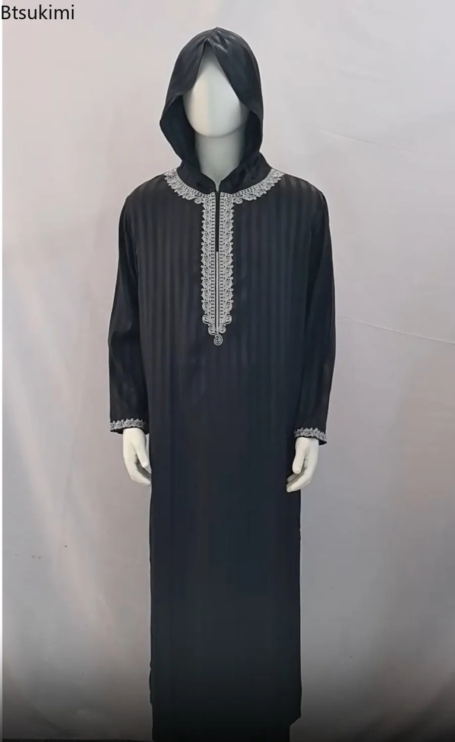 2026 New Middle East Men Clothes Moroccan Robe Muslim Men Dress Luxury Embroidered Hooded Abaya Islamic Kaftan Saudi Arabic Gown