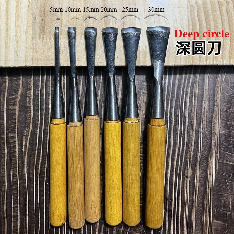 Hand Wood Carving Tools Set Woodworking Chisels with Flat Knife Round Knife for Hand-Carved Sculptures &amp; Decorative Engraving