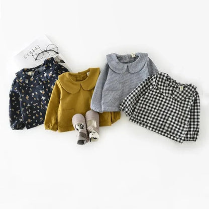 Baby Girl Blouse Spring Cotton Long Sleeve Plaid Baby Girl Clothes Infant Newborn Baby Tops Children Shirts Girls Clothes