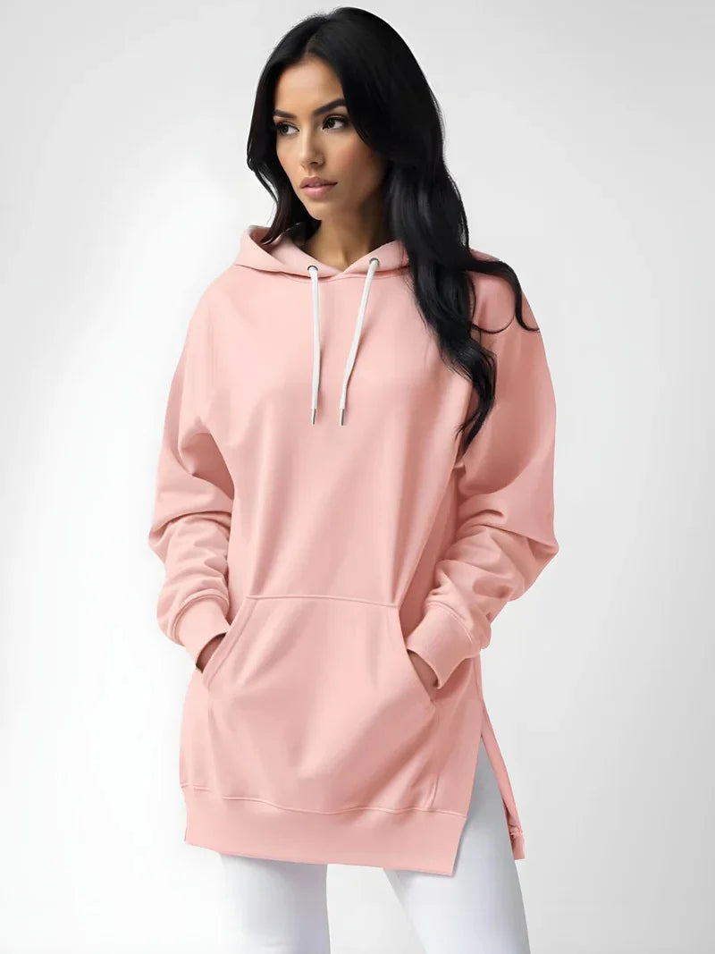 Hoodies Coats Women Solid Sweatshirts Jacket Pocket Drawstring Hooded Slight Strech Loose Casual Office Lady 2025 Spring Autumn
